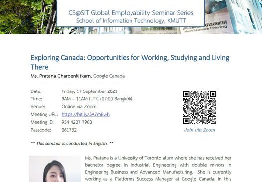 CS@SIT Global Employability Seminar SeriesSchool of Information Technology, KMUTT